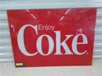 Plastic Coke sign 23 x 32