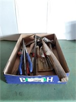 Assorted Tools: Pipe Wrenches, Wood Carving