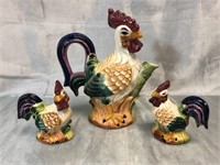Rooster Teapot W/ Chicken S&P Shakers