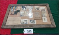 Rough Wood Framed Military Photos/Items