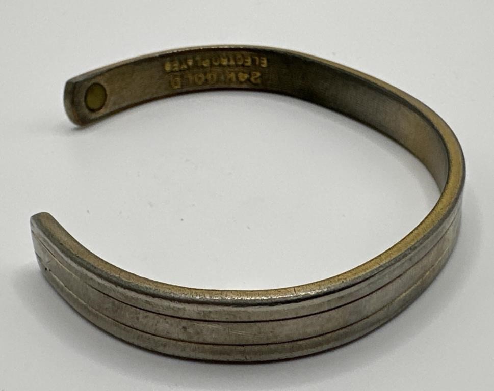 Mens 24 karat gold electroplated bracelet