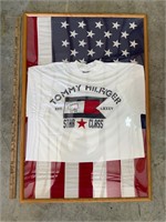framed flag with vintage Tommy Hilfiger shirt