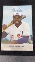 1970's Montreal Expos Ellis Valentine Autographed