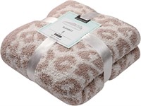 Fuzzy Leopard Knitted Throw Blanket