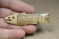 Carved Bone Fish Pendant