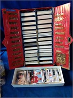 Vintage hockey card case with card and more