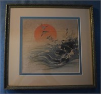 Beautiful Signed Japanese Watercolor