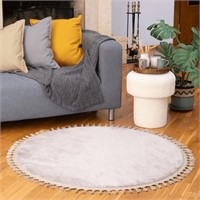 TN8519  Dekorist Fluffy Rug 47" Dark Grey