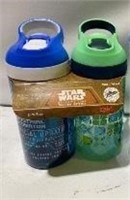 Qty of 2 STARWARS 16OZ BOTTLE WITH FLIP UP