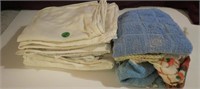 Five 100% cotton dish towels and assorted terry cl