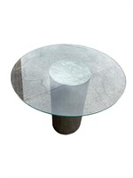 Modern Industrial Coffee Table w/Glass Top