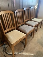 4 Oak Finish Antique Chairs
