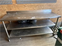 6 foot stainless steel table with wheels