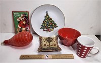 Christmas Dishes, Tiny Pillow, Christmas Sign,