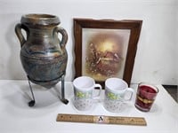 Vase & Stand, Vintage Pic, Vintage Cups, Candle