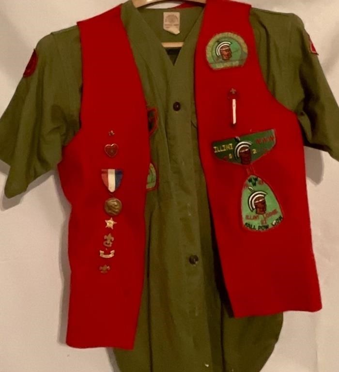 1960s Boy Scout troop uniform with patches