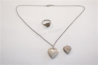 Sterling Silver Necklace, Lockets & Ring