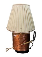 LARGE ANTIQUE COPPER LAMP