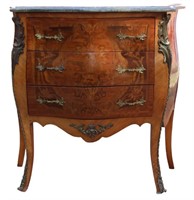 ANTIQUE FRENCH BOMBE' COMMODE