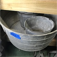Large Tub and 2 Buckets