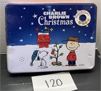 Vintage peanuts Christmas cookie tin