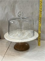 Vintage Magnolia Marble Cake Stand