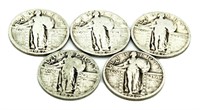 (5) Standing Liberty Silver Quarters