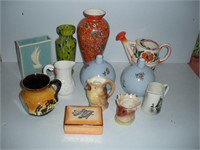 Vase-Porclian Cigarette Box -Knick-Knacks 1Lot