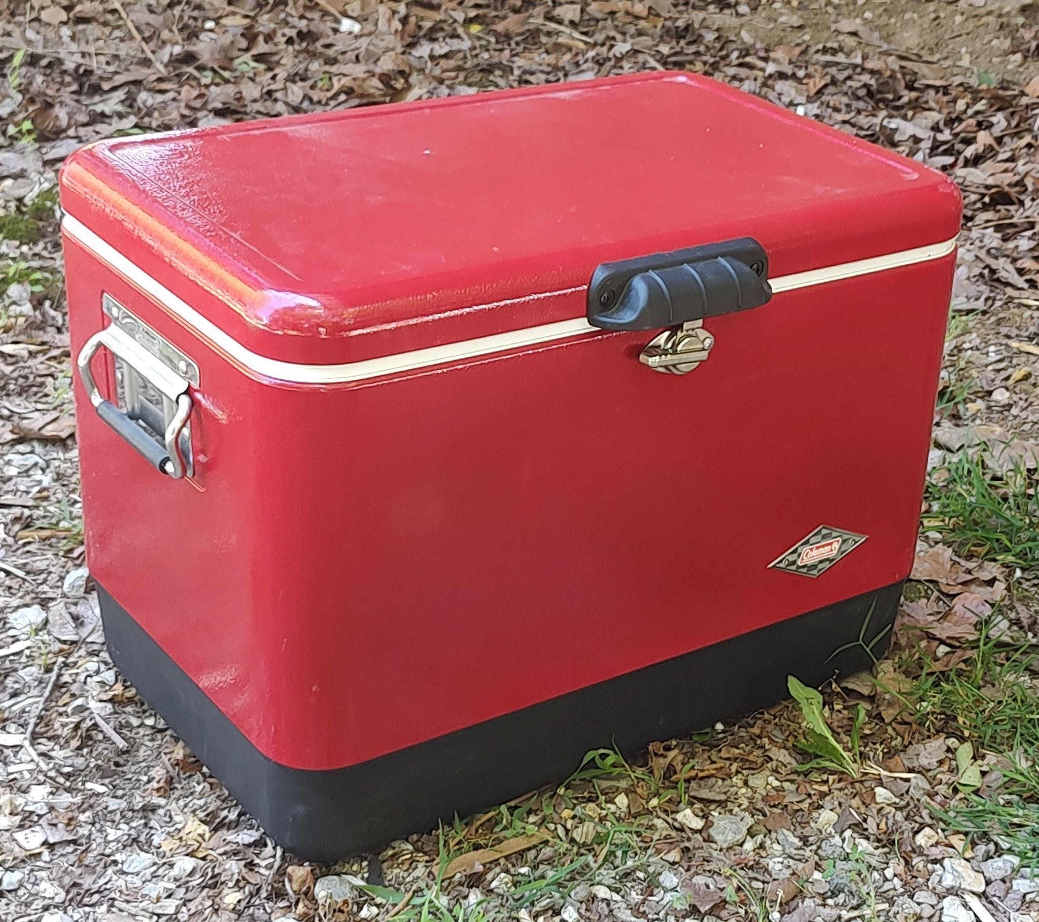 Red Coleman Steel Belted Cooler