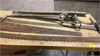 Antique Log Roller, Crosscut Saws, Misc.