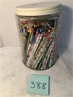 Large Cookie jar with pencils