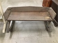 Old Wood and Metal Carriage Seat