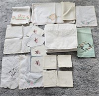 Lot of Handmade Embroidered Linens