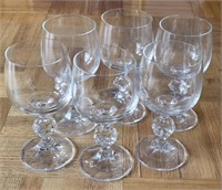 Set Of 6 Bohemian Crystal Wine Glasses
