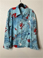 Vintage Polyester Shirt Wild Design 70s