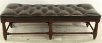 THOMASVILLE BUTTON TUFTED LEATHER SEAT BENCH