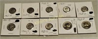 10 Uncirculated Coins, Quarters, Dimes Nickels1960