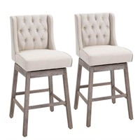 $393  Beige Wingback 30 Bar Chair, Set of 2