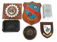 US & WORLD MILITARY SOUVENIR ASHTRAY & PLAQUES LOT