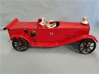 Vintage Pressed Steel Car With Rider