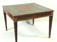 MAITLAND-SMITH GAME TABLE WITH TOOLED LEATHER TOP