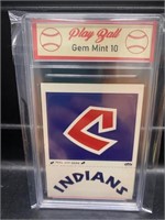 Vintage Cleveland INDIANS Sticker Card Graded 10