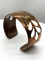 Vintage Pierced Copper Cuff Bracelet