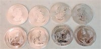 Lot of 8 - 3/4 oz .999 silver Canada $2 coin