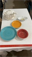 Soup dish with ladle ,dish ware.