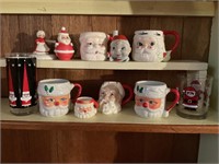 VTG Christmas Santa Mugs, Glasses & Decor