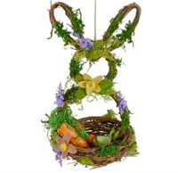 $40.00 Brown And Green Artificial Floral Bunny