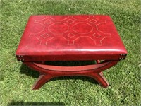 Nw) vintage style, red footstool it measures
