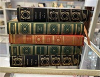 5 Leather Gold Bound Books