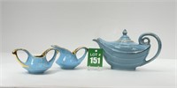 MCM Hall Aladdin Teapot and Pearl Blue Creamer